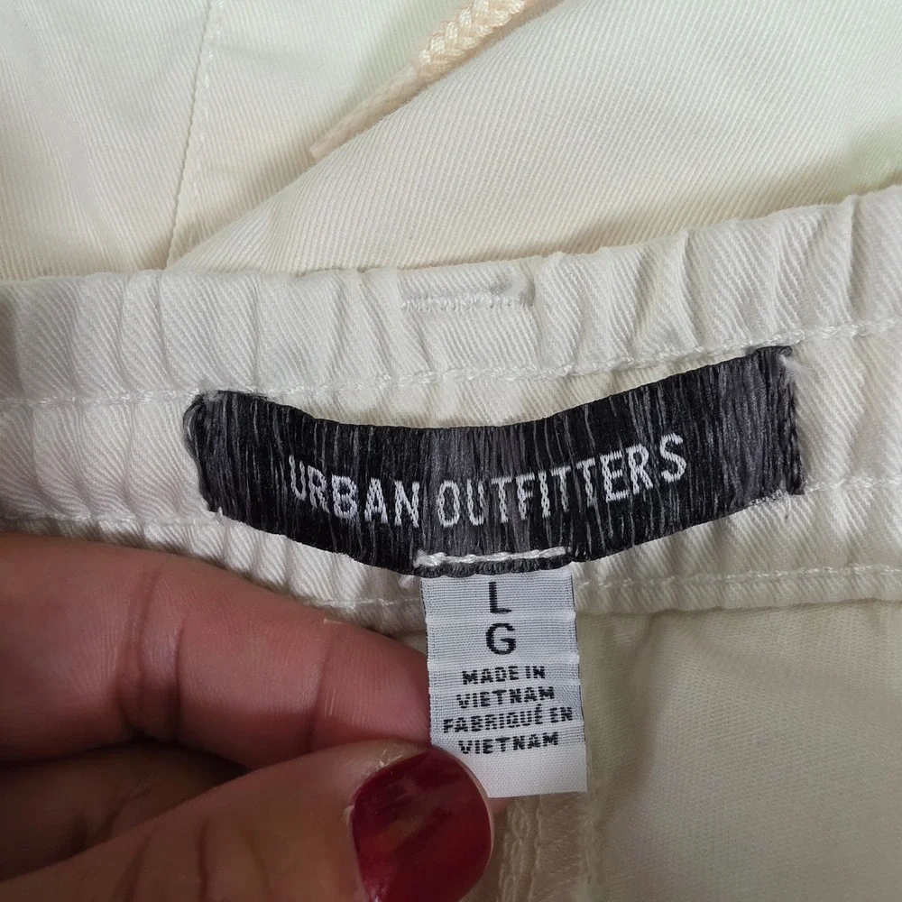Urban Outfitters Mens Cream Cotton Balloon Pants Wide Leg Large OB1664244